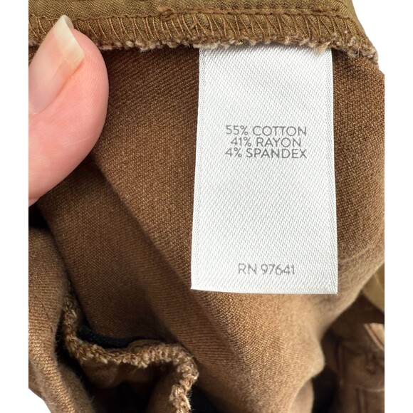 J. Jill Premium Bi-Stretch Pants Size 12 Brown Acorn Straight Leg Cotton Pockets - Picture 13 of 14